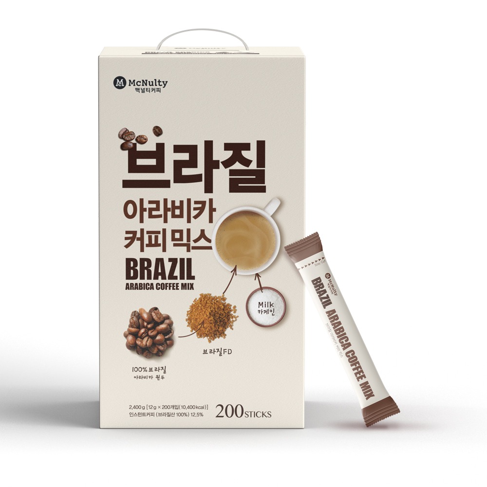 한국맥널티 브라질 아라비카 커피믹스 200개입